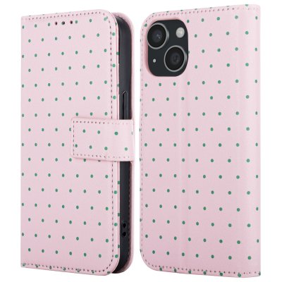 IMOSHION Etui de t&eacute;lephone portefeuille Design pour iPhone 15 - Happy Dots