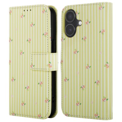 IMOSHION Etui de t&eacute;lephone portefeuille Design pour iPhone 16 - Garden Stripes