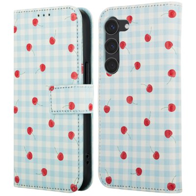 IMOSHION Etui de t&eacute;lephone portefeuille Design pour Samsung Galaxy S23 - Cherry Check