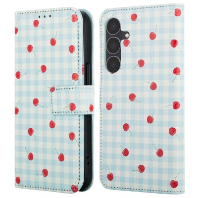 IMOSHION Etui de t&eacute;lephone portefeuille Design pour Samsung Galaxy S25 FE - Cherry Check