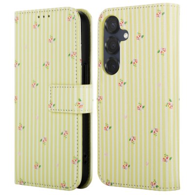 IMOSHION Etui de t&eacute;lephone portefeuille Design pour Samsung Galaxy S25 - Garden Stripes