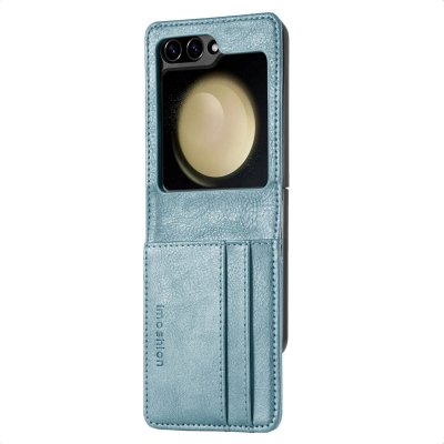 IMOSHION Etui de t&eacute;lephone portefeuille Luxe pour Samsung Galaxy Z Flip 7 FE - Bleu clair