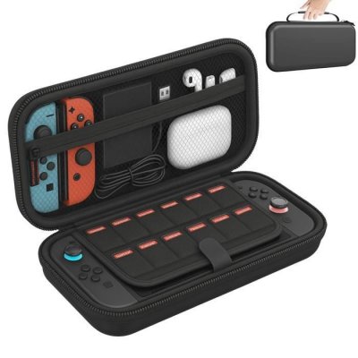 PHONILLICO Etui de transport -  - Nintendo Switch 2 - Noir - 12 emplacements cartes - Poche zipp&eacute;e