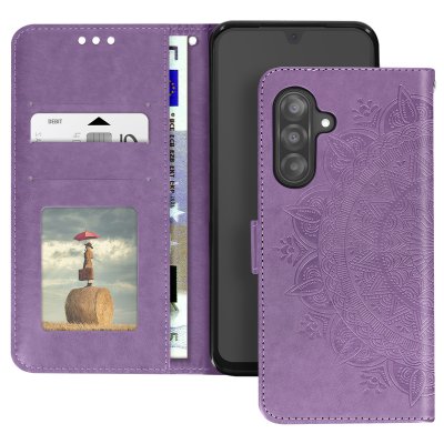 AVIZAR Etui Fleurs Mandala pour Samsung Galaxy A26 Portefeuille Dragonne Violet