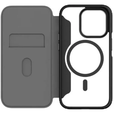 QDOS Etui Folio Hybrid Fold + Snap  pour iPhone 14 Pro Transparent