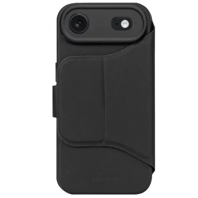 DECODED Etui Folio pour iPhone 17 Air en Silicone Textur&eacute; avec Coque D&eacute;tachable Noir