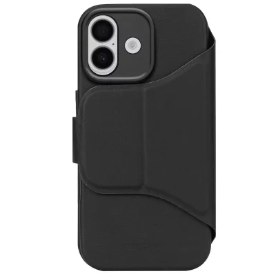 DECODED Etui Folio pour iPhone 17 en Silicone Textur&eacute; avec Coque D&eacute;tachable Noir