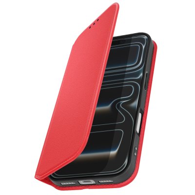 AVIZAR Etui Folio pour iPhone 17 Pro Max avec Porte-cartes et Fonction Support Rouge