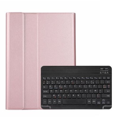  Etui HSMY avec Clavier Fran&ccedil;ais AZERTY Bluetooth pour Huawei Mediapad M6 10.8 Pouces - Or rose&Noir