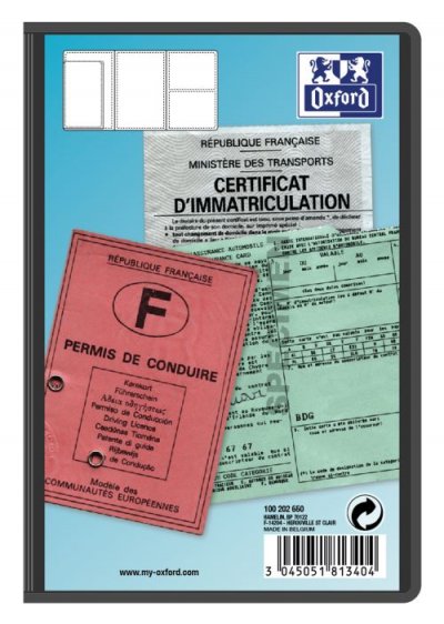 ELBA Etui multipapiers voiture - OXFORD - 3,5/10&egrave;me - Transparent