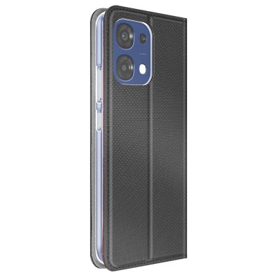 AVIZAR Etui Oppo A6 Pro Textur&eacute; Stri&eacute; Fonction Support Porte-cartes Noir