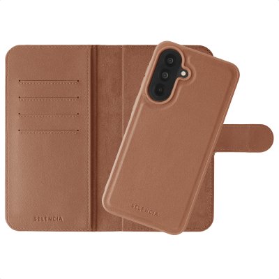 SELENCIA Etui portefeuille amovible Olyn avec MagSafe pour Samsung Galaxy A37 (5G) - Marron