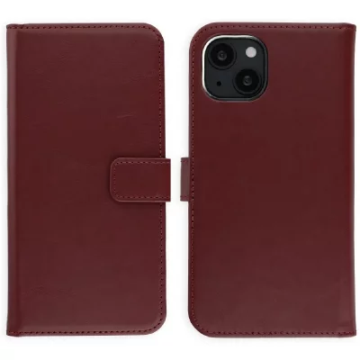 SELENCIA Etui portefeuille en cuir v&eacute;ritable pour iPhone 13 - Burgundy