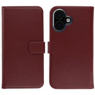 SELENCIA Etui portefeuille en cuir v&eacute;ritable pour iPhone 17 - Burgundy