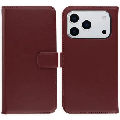 SELENCIA Etui portefeuille en cuir v&eacute;ritable pour iPhone 17 Pro - Burgundy