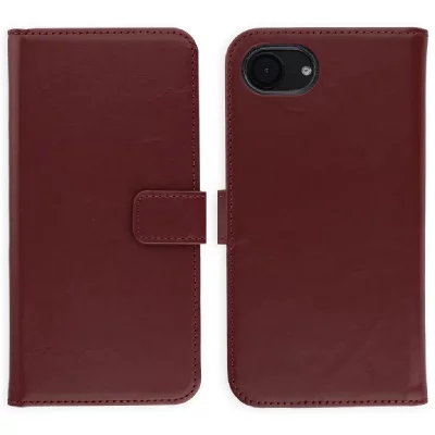 SELENCIA Etui portefeuille en cuir v&eacute;ritable pour iPhone 17e / 16e - Burgundy