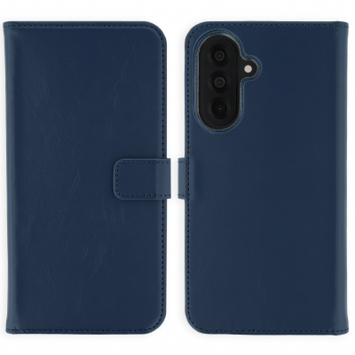 SELENCIA Etui portefeuille en cuir v&eacute;ritable pour Samsung Galaxy A37 (5G) - Bleu fonc&eacute;