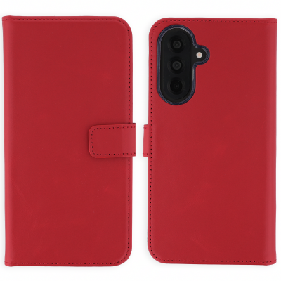 SELENCIA Etui portefeuille en cuir v&eacute;ritable pour Samsung Galaxy A37 (5G) - Rouge