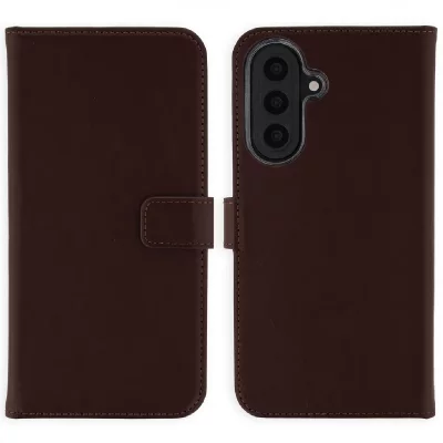 SELENCIA Etui portefeuille en cuir v&eacute;ritable pour Samsung Galaxy A57 (5G) - Marron fonc&eacute;