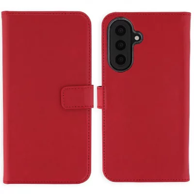 SELENCIA Etui portefeuille en cuir v&eacute;ritable pour Samsung Galaxy A57 (5G) - Rouge