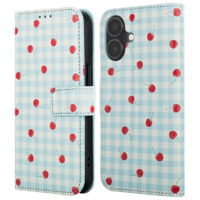 IMOSHION Etui portefeuille iPhone 17 Design Cherry Check Multicolore