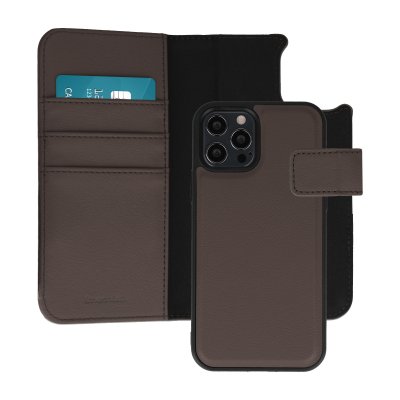 IMOSHION Etui portefeuille luxe 2-en-1 amovible pour iPhone 12 (Pro) - Marron