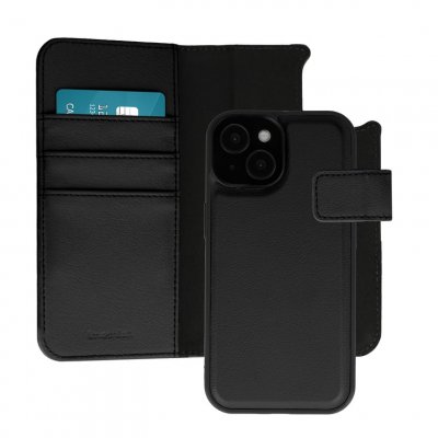 IMOSHION Etui portefeuille luxe 2-en-1 amovible pour iPhone 15 - Noir