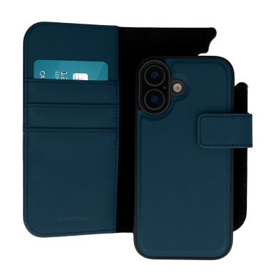 IMOSHION Etui portefeuille luxe 2-en-1 amovible pour iPhone 16 - Bleu