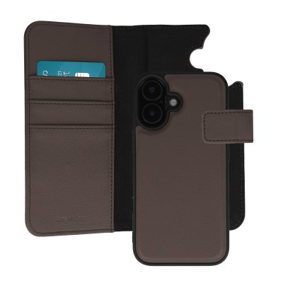 IMOSHION Etui portefeuille luxe 2-en-1 amovible pour iPhone 16 - Marron