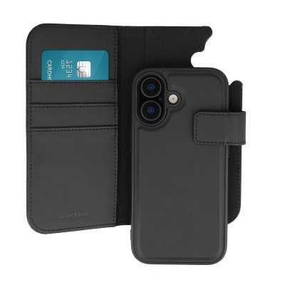 IMOSHION Etui portefeuille luxe 2-en-1 amovible pour iPhone 16 - Noir