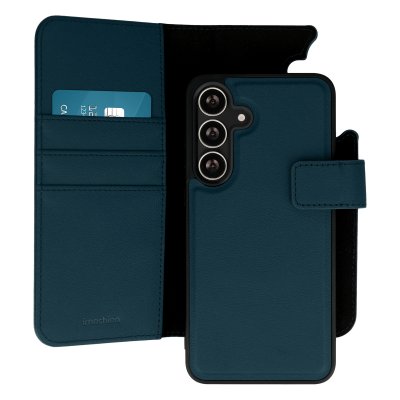 IMOSHION Etui portefeuille luxe 2-en-1 amovible pour Samsung Galaxy S25 FE - Bleu