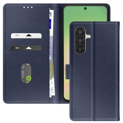AVIZAR Etui Portefeuille pour Galaxy A56 / A36 Chesterfield avec Fonction Support Bleu nuit