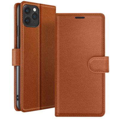 ZANAE Etui Portefeuille pour iPhone 11 Pro Support et Languette Magn&eacute;tique Zana&eacute; Marron