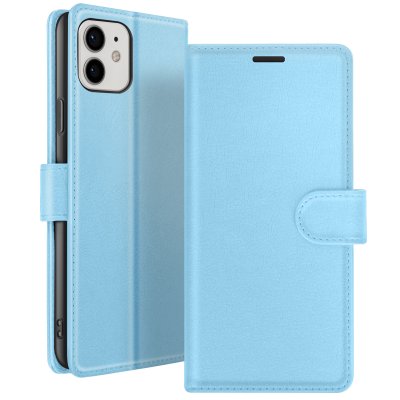 ZANAE Etui Portefeuille pour iPhone 12 et 12 Pro Support et Languette Magn&eacute;tique Zana&eacute; Bleu clair