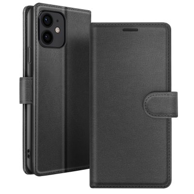 ZANAE Etui Portefeuille pour iPhone 12 mini Fonction Support et Languette Magn&eacute;tique Zana&eacute; Noir