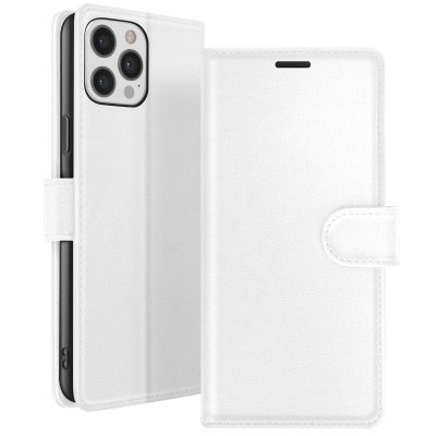 ZANAE Etui Portefeuille pour iPhone 12 Pro Max avec Support et Languette Magn&eacute;tique Zana&eacute; Blanc