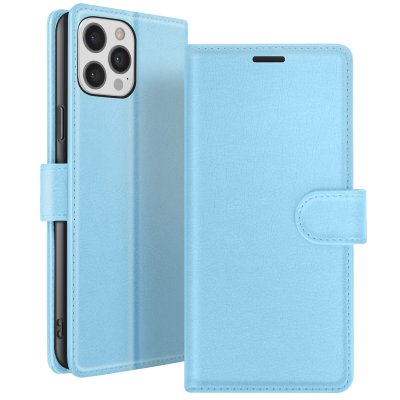 ZANAE Etui Portefeuille pour iPhone 12 Pro Max avec Support et Languette Magn&eacute;tique Zana&eacute; Bleu clair