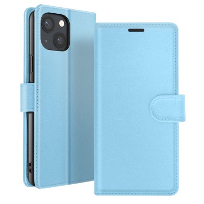 ZANAE Etui Portefeuille pour iPhone 13 Mini Support et Languette Magn&eacute;tique Zana&eacute; Bleu clair