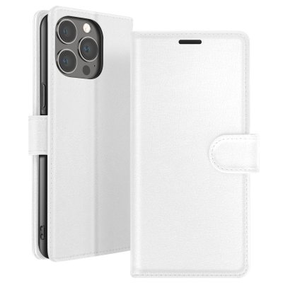 ZANAE Etui Portefeuille pour iPhone 13 Pro Max Support et Languette Magn&eacute;tique Zana&eacute; Blanc