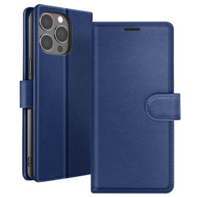 ZANAE Etui Portefeuille pour iPhone 13 Pro Support et Languette Magn&eacute;tique Zana&eacute; Bleu nuit