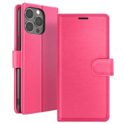 ZANAE Etui Portefeuille pour iPhone 13 Pro Support et Languette Magn&eacute;tique Zana&eacute; Fuchsia