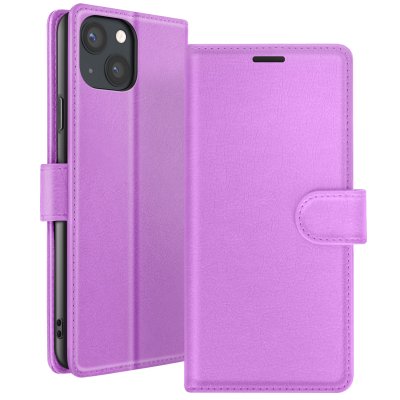 ZANAE Etui Portefeuille pour iPhone 13 Support et Languette Magn&eacute;tique Zana&eacute; Violet