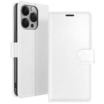 ZANAE Etui Portefeuille pour iPhone 14 Pro Max Support et Languette Magn&eacute;tique Zana&eacute; Blanc