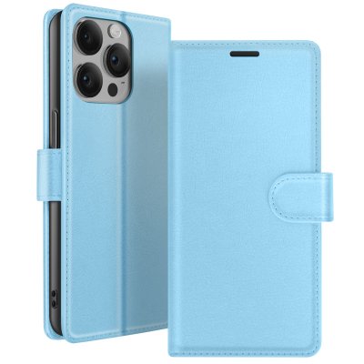 ZANAE Etui Portefeuille pour iPhone 14 Pro Max Support et Languette Magn&eacute;tique Zana&eacute; Bleu clair