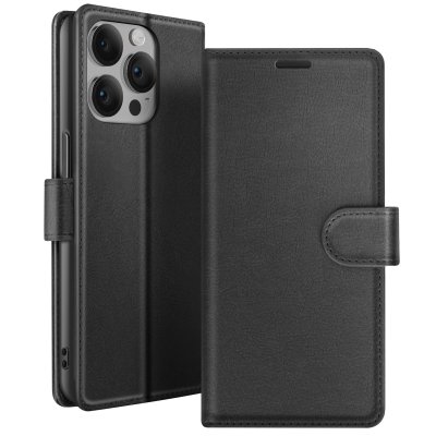 ZANAE Etui Portefeuille pour iPhone 14 Pro Max Support et Languette Magn&eacute;tique Zana&eacute; Noir