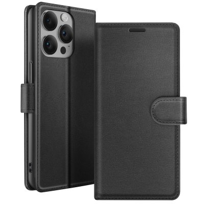 ZANAE Etui Portefeuille pour iPhone 14 Pro Support et Languette Magn&eacute;tique Zana&eacute; Noir