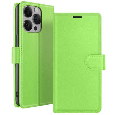 ZANAE Etui Portefeuille pour iPhone 14 Pro Support et Languette Magn&eacute;tique Zana&eacute; Vert