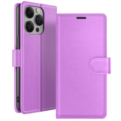 ZANAE Etui Portefeuille pour iPhone 14 Pro Support et Languette Magn&eacute;tique Zana&eacute; Violet
