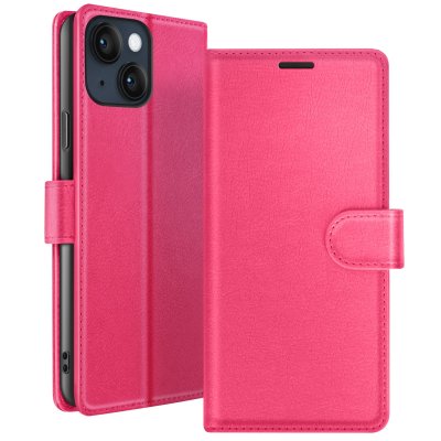 ZANAE Etui Portefeuille pour iPhone 14 Support et Languette Magn&eacute;tique Zana&eacute; Fuchsia
