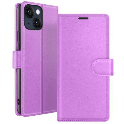 ZANAE Etui Portefeuille pour iPhone 14 Support et Languette Magn&eacute;tique Zana&eacute; Violet